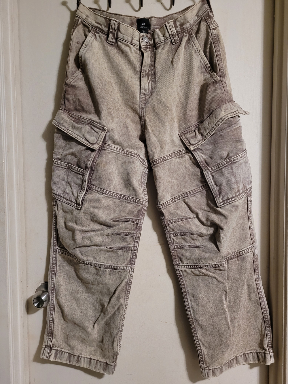 H&M Acid Washed Cargo Pants
